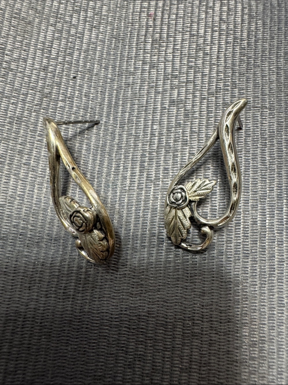 Silver Floral Rose Drop Earrings - Women's 925 Silver Jewelry